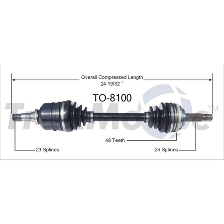 Surtrack Axle Cv Axle Shaft, To-8100 TO-8100
